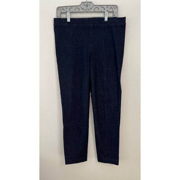 THE ROW STRATTON STRETCH DENIM CROPPED HIGH RISE LEGGINGS L - Picture 1 of 6